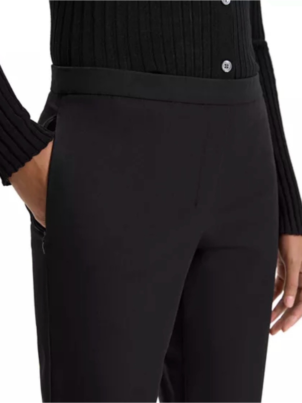 ⚡️NWOT Theory Black Slim Ankle Pull-on Pants - Picture 2 of 6